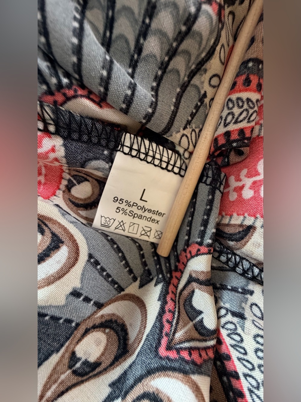 Boho Wide Leg Printed Palazzo Pants - Peacock Floral - Picture 11 of 12